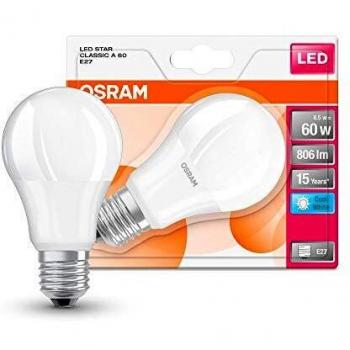 Osram Star Classic A Lámpara LED E27, 8 W, Blanco, 1 unidad
