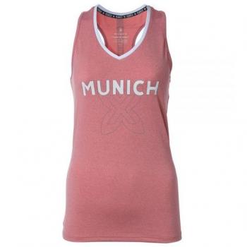 Camiseta de Padel Munich Oxygen Rosa Mujer, 100% poliéster, tecnología de secado rápido, diseño ligero y transpirable, corte femenino ajustado, ideal para actividades deportivas