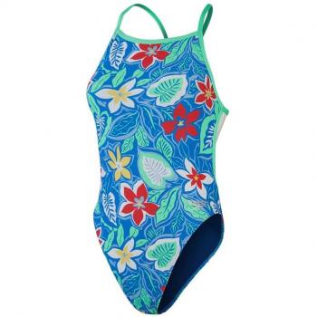 Bañador de mujer Speedo Allover Vback azul verde rojo - Talla 36