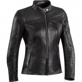 Ixon Chaqueta de Moto para Mujer Cranky Negra, chaqueta de cuero para motocicleta, color negro, talla S