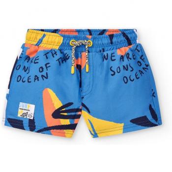 Bañador corto de niño Tuc Tuc azul con cordón de ajuste Sons Of Fun