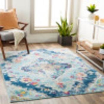 Surya Aden Vintage Oriental Short-Pile Area Rug, Rectangular 160x215 cm, Boho Living Room Carpet