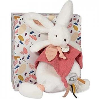 Doudou 3700335237412 - Peluche, unisex, HAPPY BOHO - Doudou pompón terracotta-25cm, Blanco