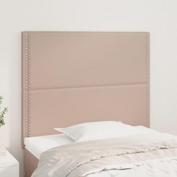 Cabeceros 2 unidades cuero sintético capuchino 80x5X78/88 cm
