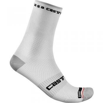 Castelli Calcetines de Ciclismo Rosso Corsa Pro 15 Blanco Talla S/M