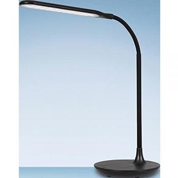 Lámpara de escritorio LED recargable Move ABS y silicona negra, altura 400 mm, con soporte, 4.8W, Hansa