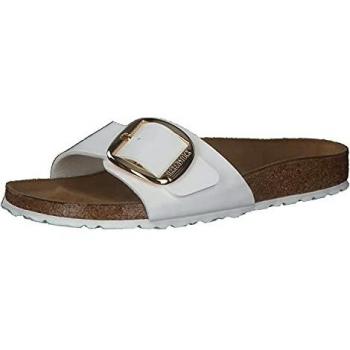 Birkenstock Madrid Big Buckle Women's Mules / Casual Shoes in White, Birko-Flor Patent