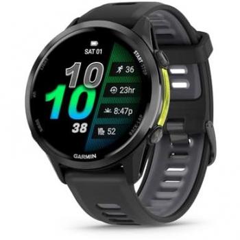 Garmin Forerunner 970 - Reloj inteligente GPS para running y triatlón, pantalla AMOLED, correa de silicona de 22mm, titanio DLC gris carbón con caja negra