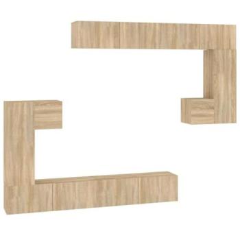 Mueble para TV multimedia de roble Sonoma - 100x30x90 cm - Madera de ingeniería - Diseño clásico - Amplio almacenamiento