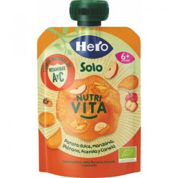 Hero Baby Solo Bolsita Nutritiva de Patata Dulce, Manzana, Plátano, Acerola y Canela Ecológica 100g