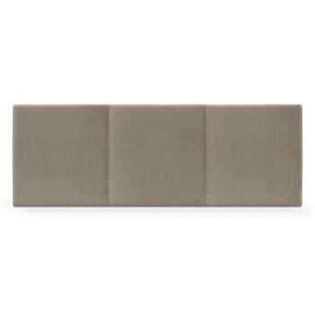 Cabecero de Terciopelo Beige Alta Gama Modular Liso Moderno Sofisticado 135x50cm Acolchado para Cama Lujo Dormitorio