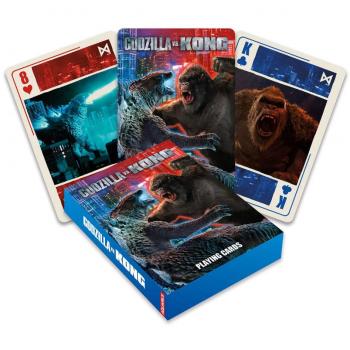 Baraja de cartas Godzilla vs. Kong - Incluye 54 cartas con ilustraciones de personajes y escenas de la película, tamaño estándar, fabricadas en cartón resistente, diseño a todo color