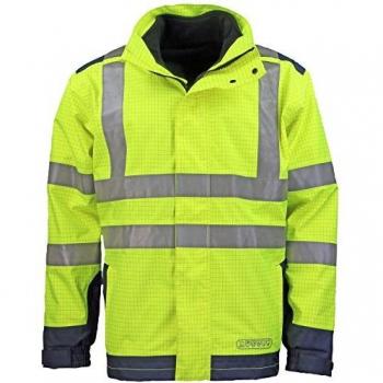 Chaqueta de Protección XXL Amarilla/Azul contra el Clima, Llamas y Advertencias ASATEX