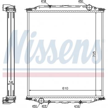 Radiador de refrigeración del motor Nissens 628780