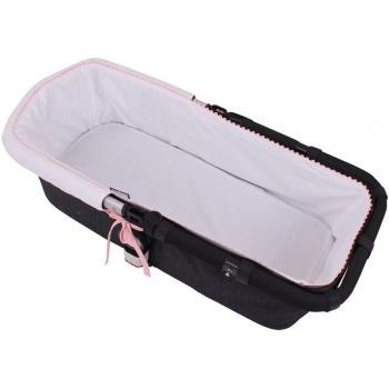 Tititnins® - Funda Capazo Velcro Bugaboo Cameleon 2 y 3 Plus PIQUE BLANCO.Rosa - Acolchado Transpirable-