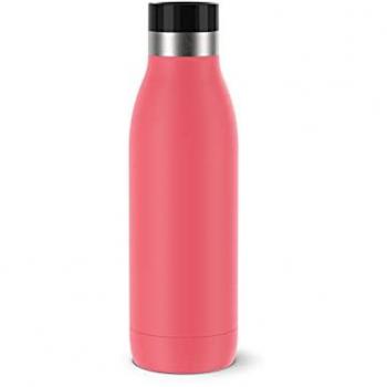 Botella Térmica Emsa Bludrop 0.5L, Acero Inoxidable, Tapón Quick-Press, 360° Bebida, 12h Caliente/24h Frío, Color Coral