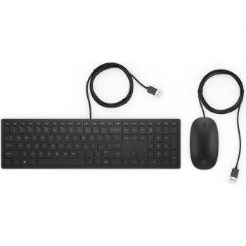 Teclado y Ratón HP Pavilion 400, color negro, incluye teclado de tamaño completo con diseño ergonómico y ratón óptico de 3 botones