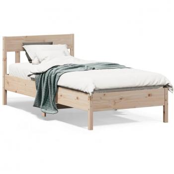 Cama solar sin colchón 100x200 cm en madera maciza de pino Vidaxl Marrón