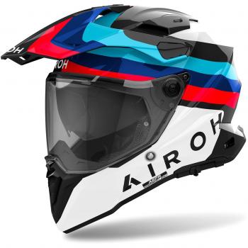 Casco Airoh Commander 2 Doom Touring Enduro Dual Road Nero Lucido XS