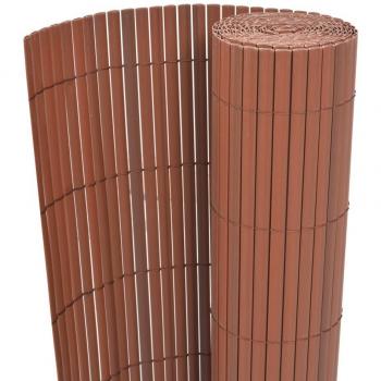 vidaXL Valla Jardín Doble Cara 195x300 Marrón Cerca Cercado Vallado Reja Verja