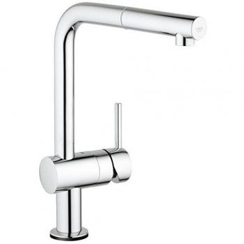 Grohe Minta Touch - Grifo de cocina monomando, caño alto en L, caño giratorio de 360°, cabezal extraíble hacia fuera