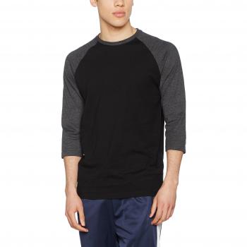 Urban Classics Contrast 3/4 Sleeve Raglan Tee Long-sleeve Shirt Black/Charcoal