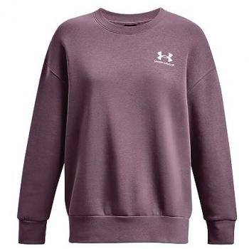 Under Armour Essential Fleece Loose Fit Crew Sweatshirt for Women - Black