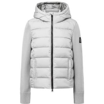 Chaqueta Acolchada Ecoalf Denali para Mujer con Capucha, Cierre de Cremallera y Bolsillos Laterales - Blanco Neutro - Talla L