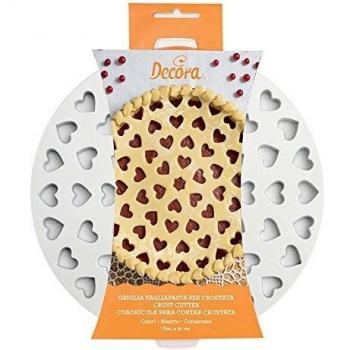 Decora 0215801 CUADRÍCULA para Cortar Redonda con CORAZÓNES 30 CM