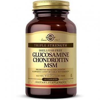 Solgar Extra Strength Glucosamine Chondroitin MSM Tablets - 60 Tablets - Bone, Joint, and Cartilage Care - Shellfish Free - Gluten Free