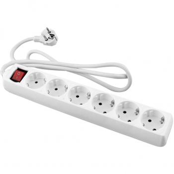 Base de enchufes blanca Onlex con 6 tomas, interruptor y cable de 1.5 metros