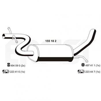 Silenciador Intermedio ERNST 155182 para VAG