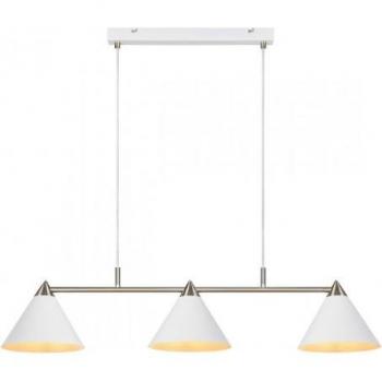 Lámpara colgante Klint de metal blanco con 3 bombillas y dimensiones de 21 cm