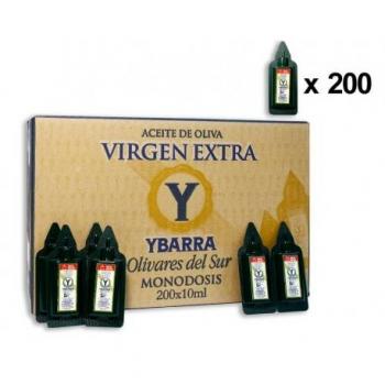 Aceite de Oliva Virgen Extra Ybarra Monodosis - Caja de 200 unidades de 10ml cada una - Ideal para cocina y alimentos