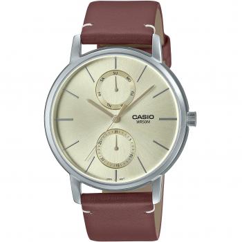 Casio Classic MTP-B310L-9AVEF Unisex Watch - 41mm, Water Resistant, Authentic Leather Strap, Day-Date Function