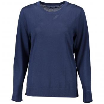 Gant Women's Blue Round-Neck Long-Sleeved Knitwear Sweater - Size XS