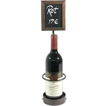 Botellas de Vino de Presenter, superficie de alambre de madera, estructura color cobre revestimiento, con pizarra negra de PVC/11 x 11 x 45 cm | ERK