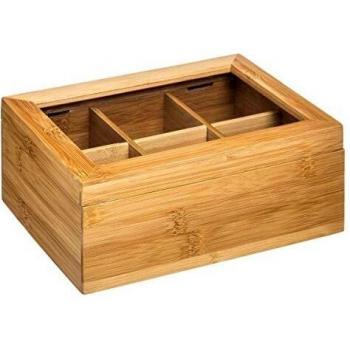SG Secret de Gourmet Caja de té x6 Compartimentos de bambú, Beige, 22x16x8.7cm