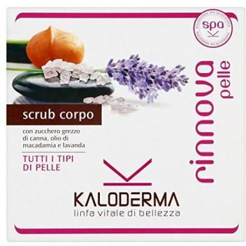 Exfoliante Corporal Kaloderma Renovador de Piel 500g con Azúcar Moreno, Aceite de Macadamia y Lavanda