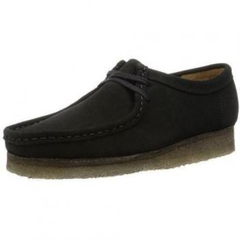 Clarks Wallabee - zapatos con cordones de cuero mujer, color negro, talla 36