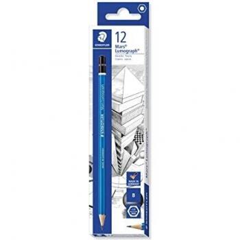 STAEDTLER 100-B Mars Lumograph Graphite Pencils for Drawing & Sketching- B (Box of 12