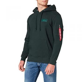 Alpha Industries XXL Hooded Sweatshirt with Back Print in Dark Petrol for Men