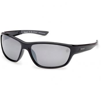 Gafas de sol Timberland TB00024 para hombre, polarizadas, color negro brillante, tamaño único