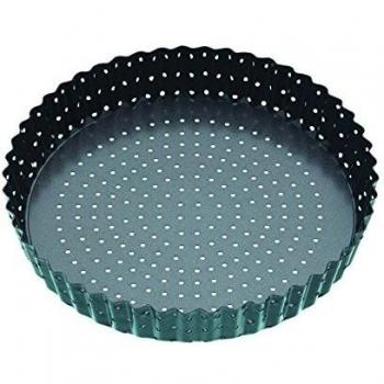 masterclass Molde Redondo para Quiche, Acero, Negro, 25 cm