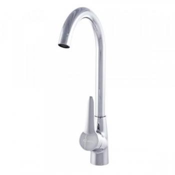 Grifo Cocina Latón/Zinc, Cromado, Agua Caliente-Fría, Latiguillos, Caño Alto, Monomando [QLI-FA1051]
