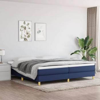 Estructura de cama box spring tela azul 200x200 cm