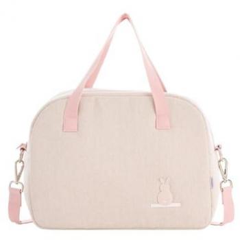 Bolso Maternal Organizador Cambrass Lino Rosa 18x41x31 cm