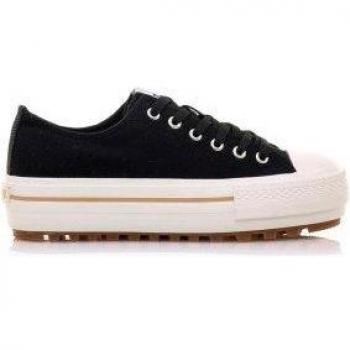 MTNG Mustang Bigger-T Zapatillas para Mujer, Color Negro, con Plataforma de 4.5cm, Cierre de Cordones y Puntera Redonda