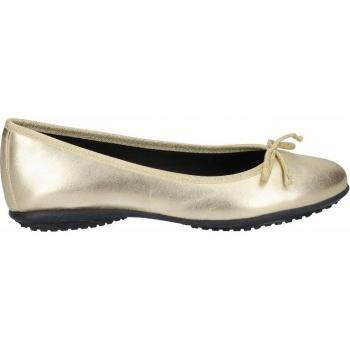 Mocasines de piel planos para mujer en color metal
