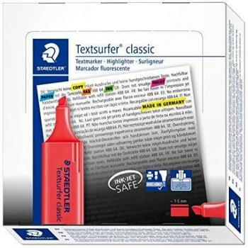 STAEDTLER 364-2 - Pack de 10 marcadores fluorescente, color Rojo